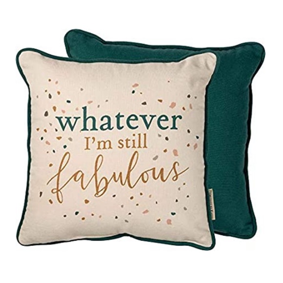 Primitives by Kathy Other - White Green Gold STILL FABULOUS Throw Pillow NIP